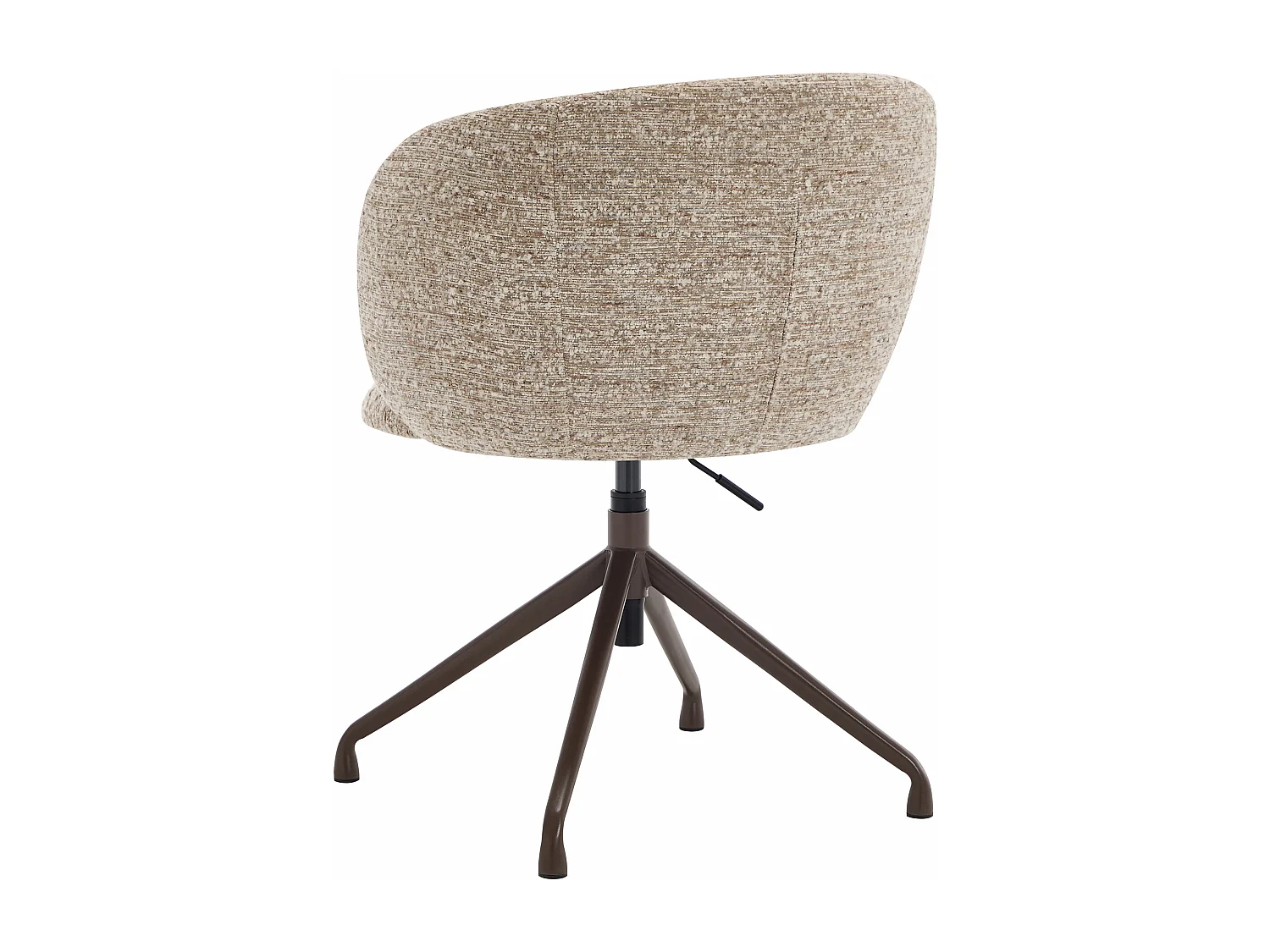 Chaise de bureau – Tissu texturé – Beige et marron – Hauteur réglable - DUMALI