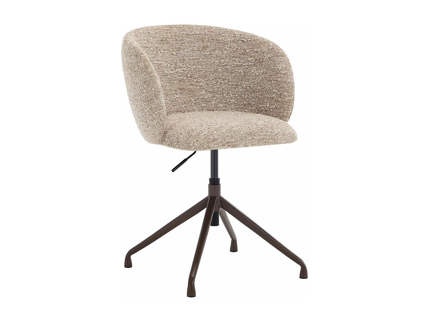 Chaise de bureau – Tissu texturé – Beige et marron – Hauteur réglable - DUMALI