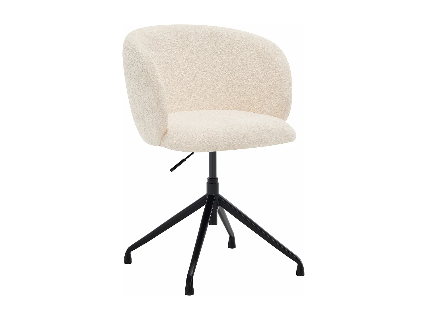 Chaise de bureau – Tissu texturé – Blanc et noir – Hauteur réglable – DUMALI