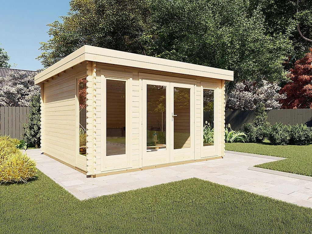 Studio de jardin en bois 13,3 m² avec plancher - Epaisseur 40 mm - BOESIA