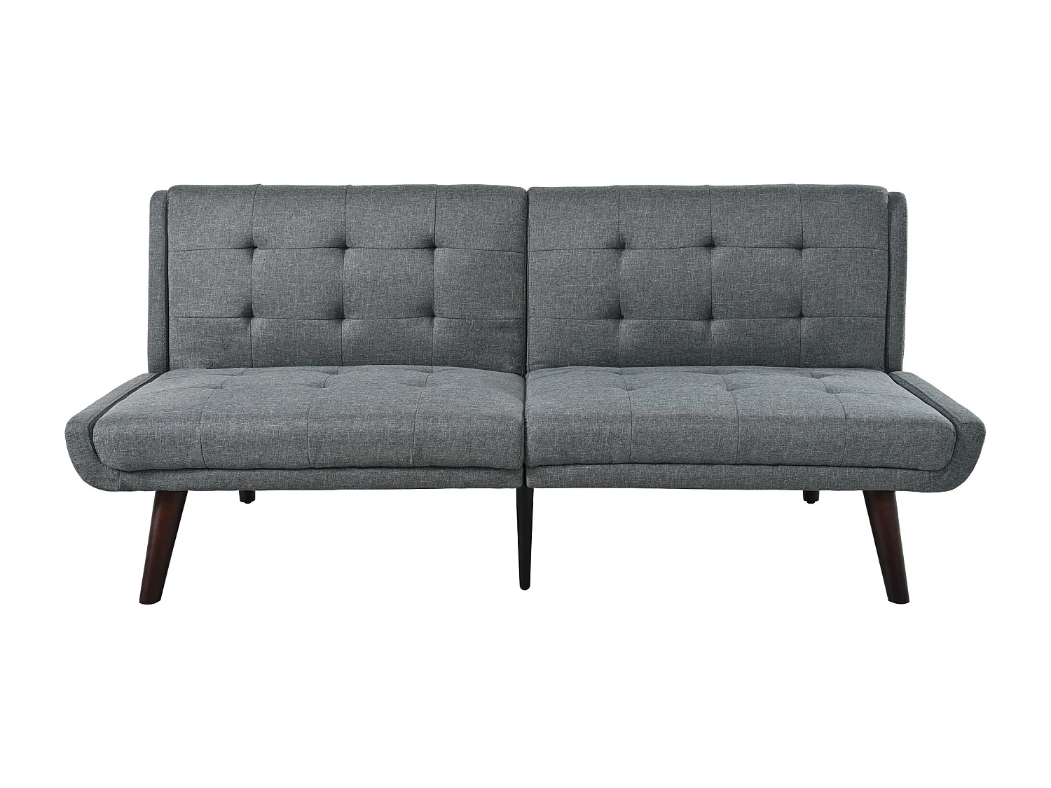 Canapé-lit futon pliable, largeur 146 cm, dossier réglable en 5 positions, canapé deux places contemporain, gris