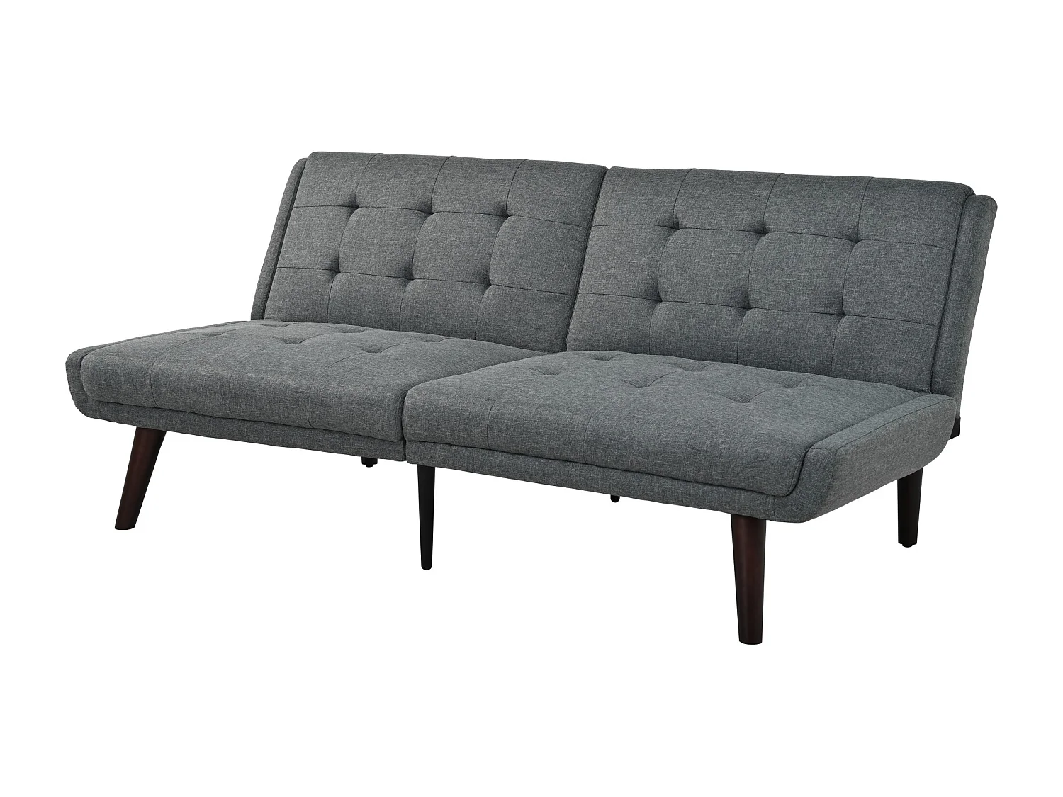 Canapé-lit futon pliable, largeur 146 cm, dossier réglable en 5 positions, canapé deux places contemporain, gris