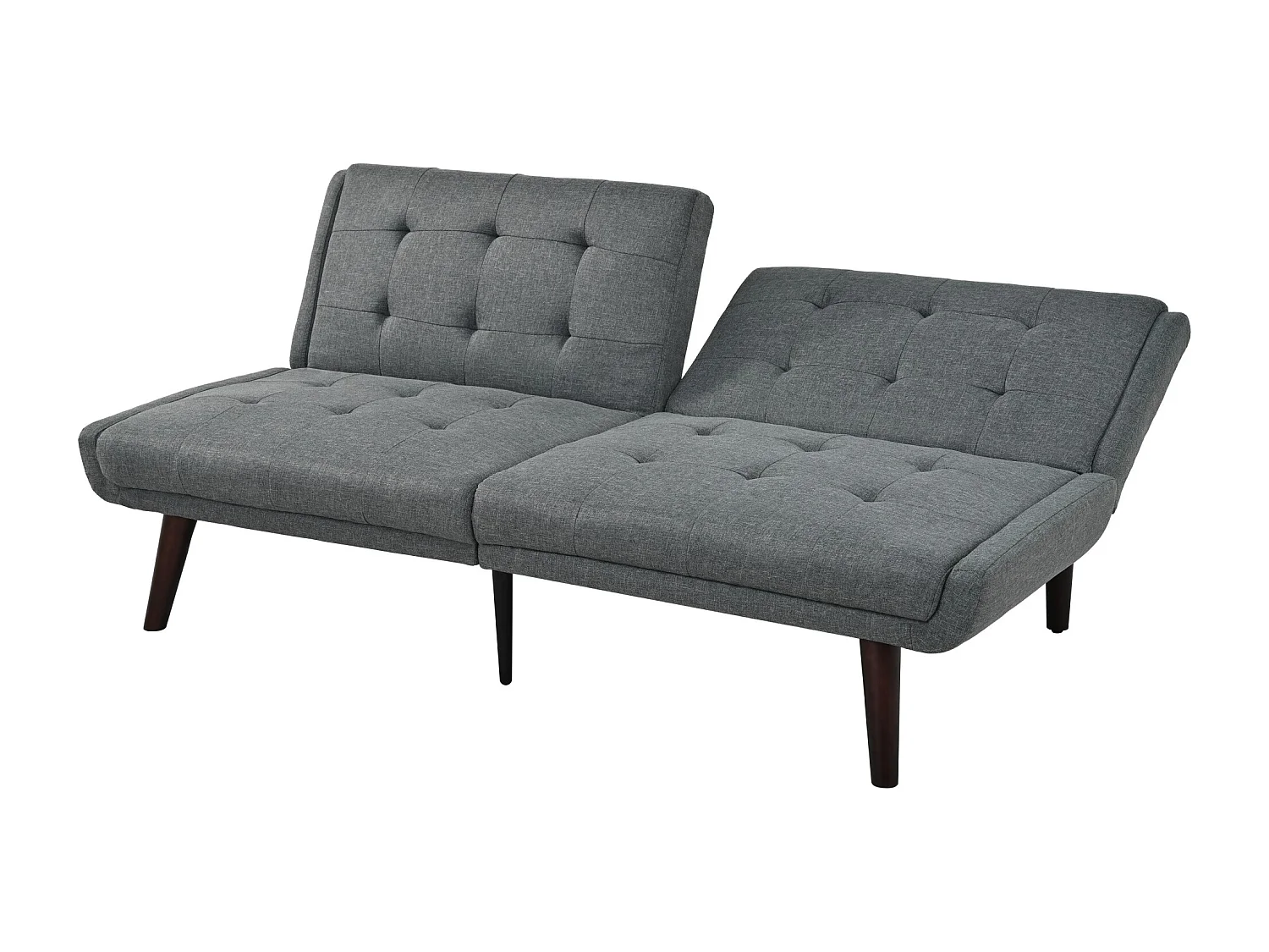 Canapé-lit futon pliable, largeur 146 cm, dossier réglable en 5 positions, canapé deux places contemporain, gris