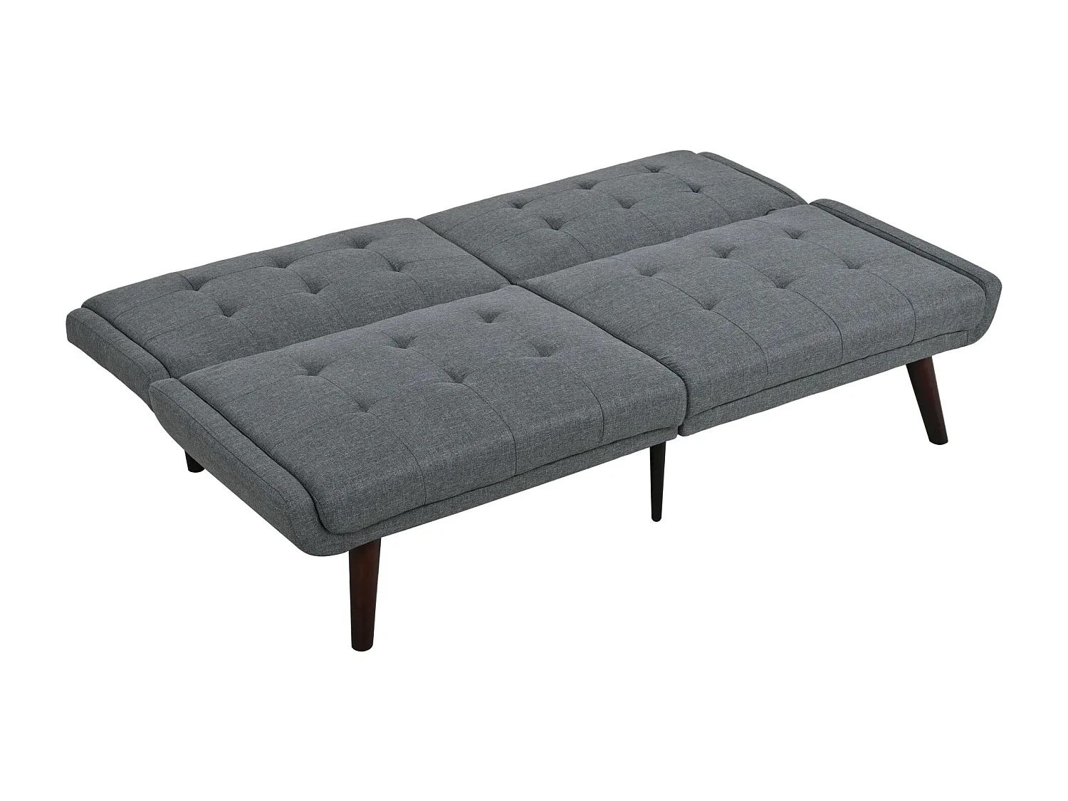 Canapé-lit futon pliable, largeur 146 cm, dossier réglable en 5 positions, canapé deux places contemporain, gris