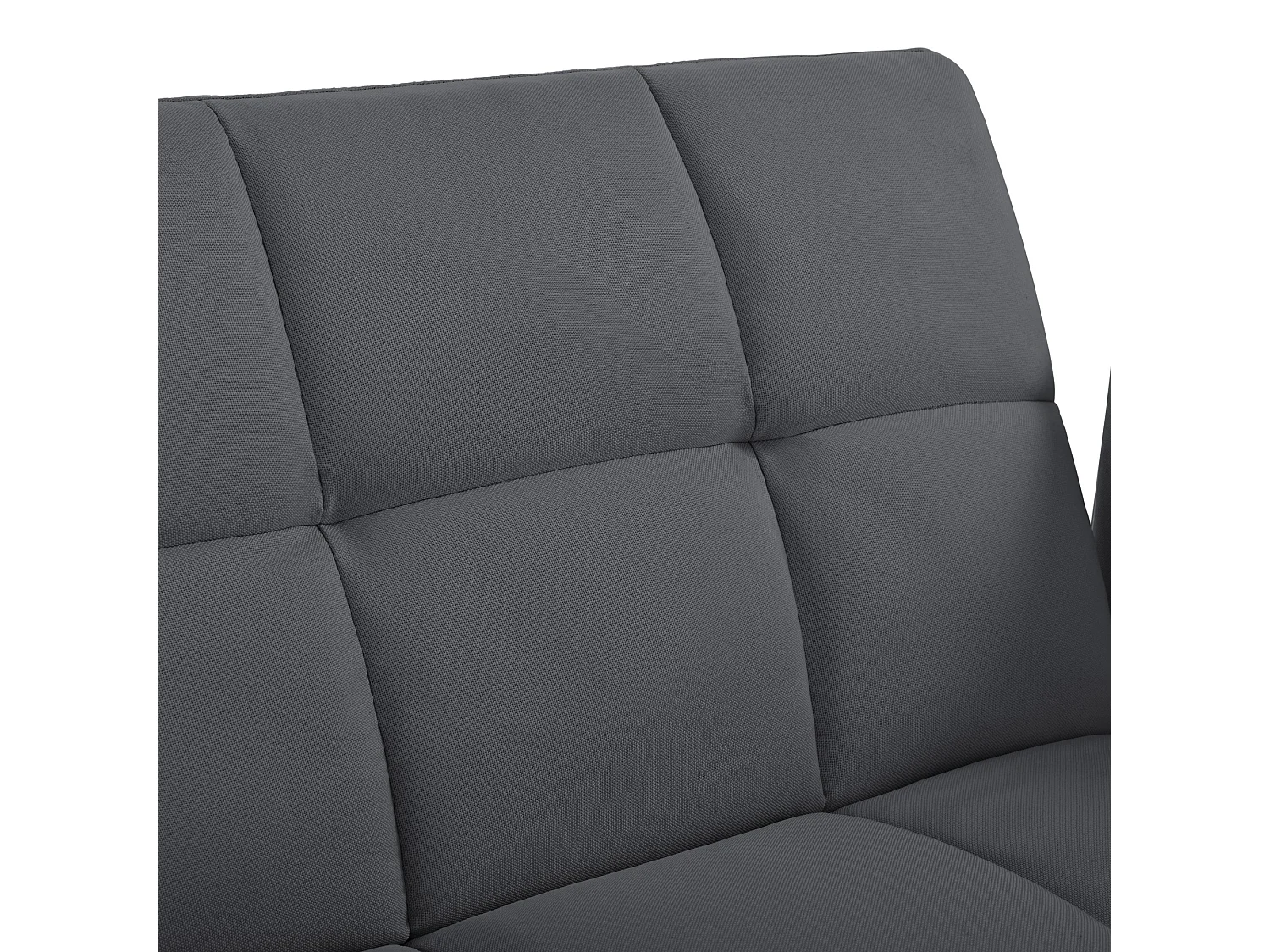 Coussin de canapé en lin mélangé, largeur 146 cm, avec dossier réglable en 5 positions et accoudoirs fixes, pieds en métal, gris