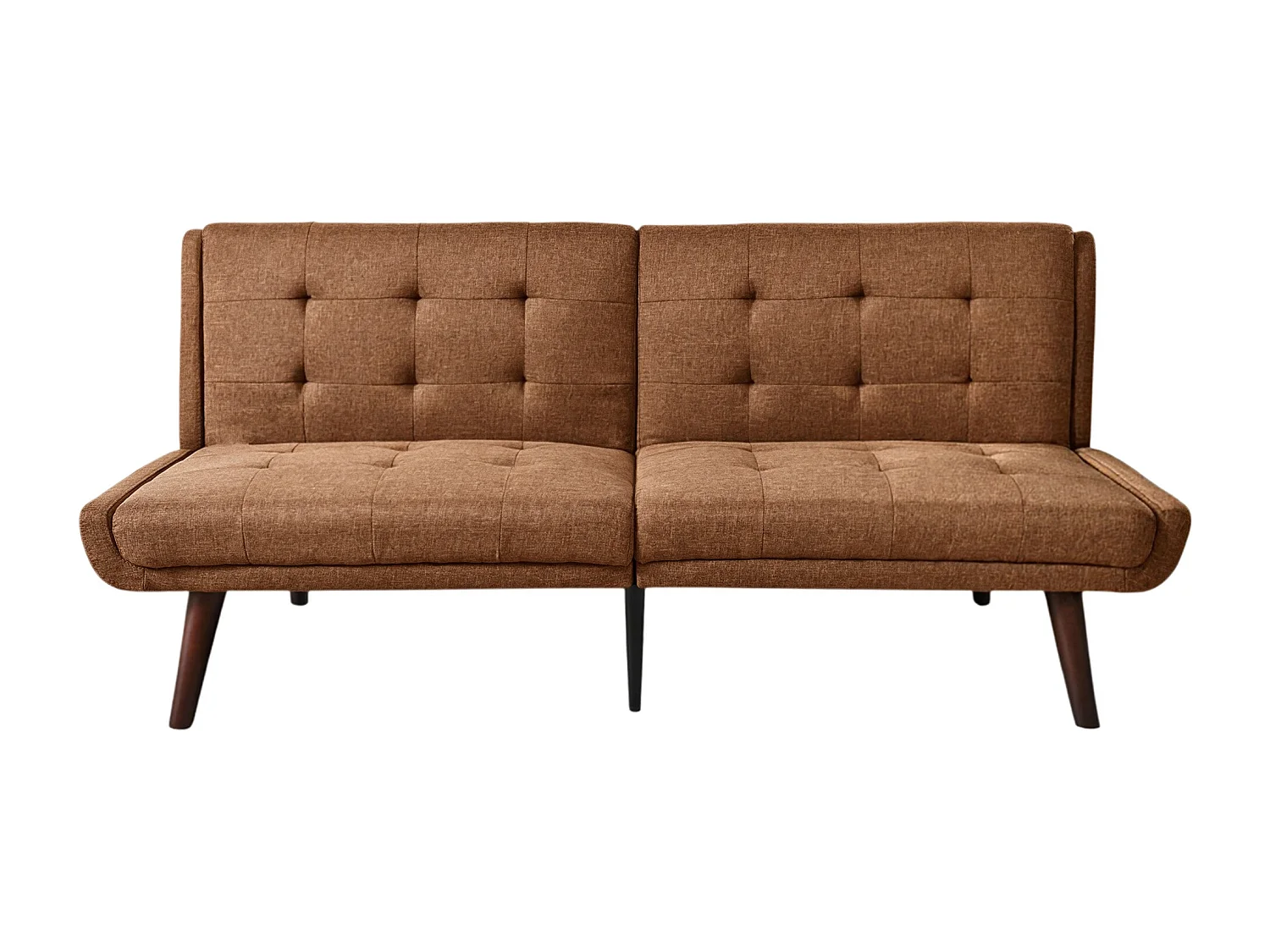 Canapé-lit futon pliable, largeur 146 cm, dossier réglable en 5 positions, canapé deux places contemporain, marron
