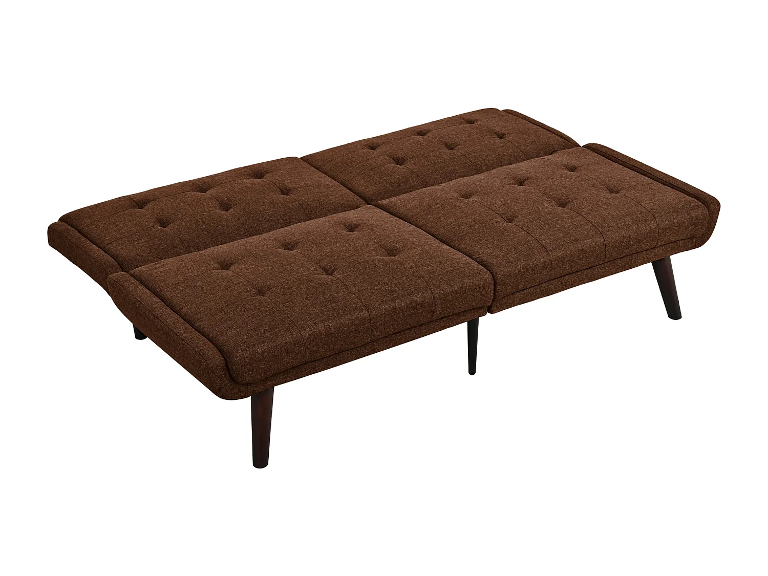 Canapé-lit futon pliable, largeur 146 cm, dossier réglable en 5 positions, canapé deux places contemporain, marron