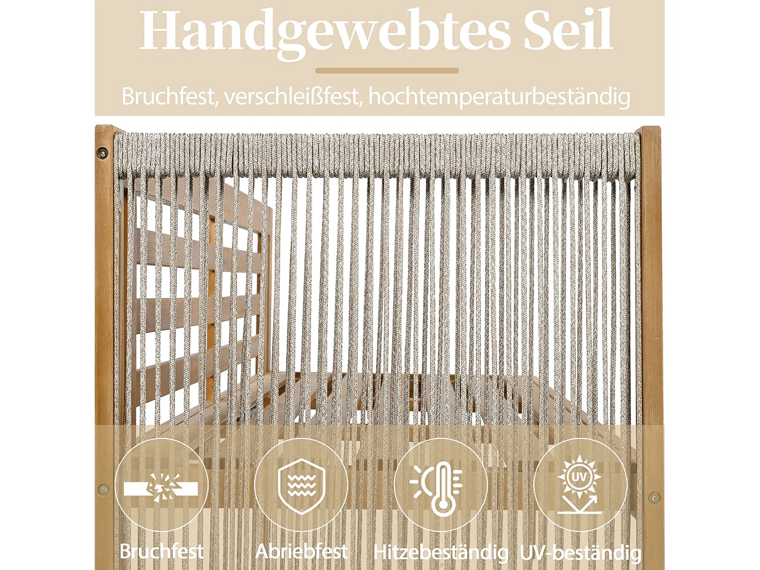 Tuinset, met afneembare en wasbare stoffen hoezen, natuurlijke kleur en beige