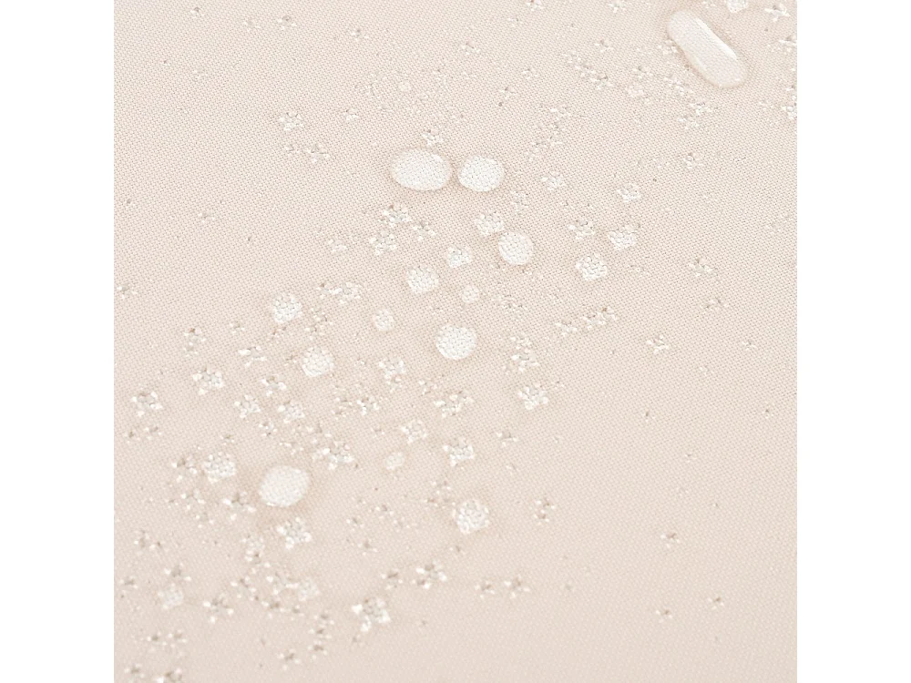 Tuinset, hoekbank + salontafel, frame van teakhout, vlechtwerk van touw, beige