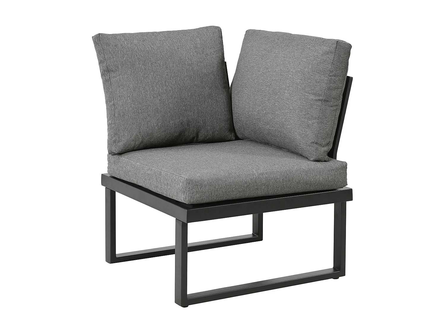 Ensemble de mobilier de jardin, avec inclinaison réglable (5 positions, jusqu'à 55°), tubes en acier galvanisé, noir + gris
