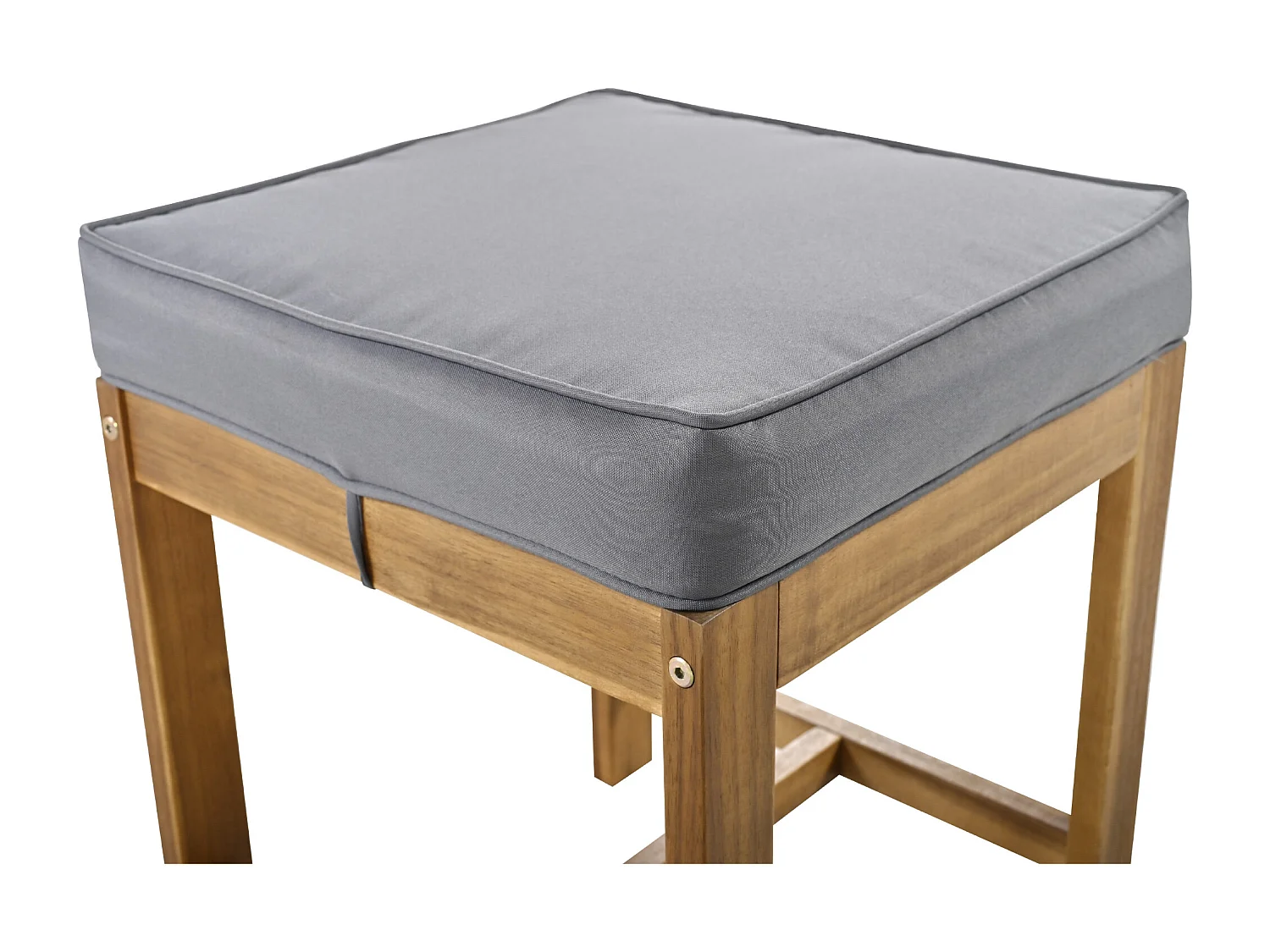 Tuinset voor buiten, inclusief kussens, van kunstrotan en acaciahout, kleur grijs en naturel hout