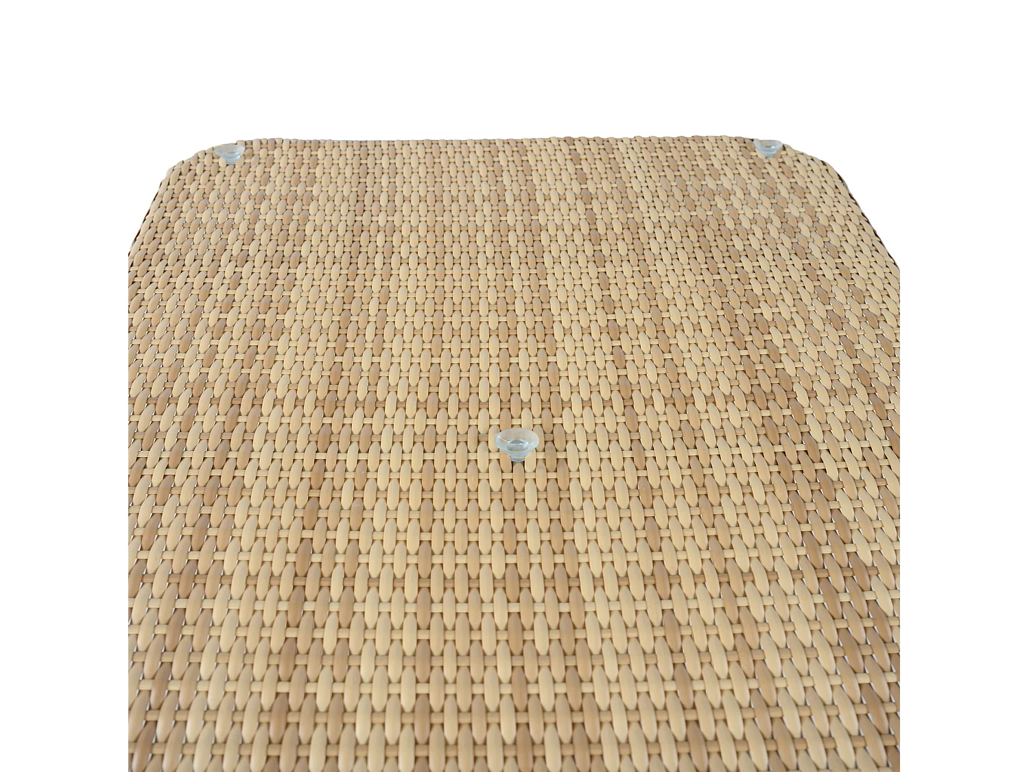 Set di mobili da giardino 5 pezzi, rattan PE, con cuscini in poliestere, struttura in acciaio e piano in vetro temperato, beige