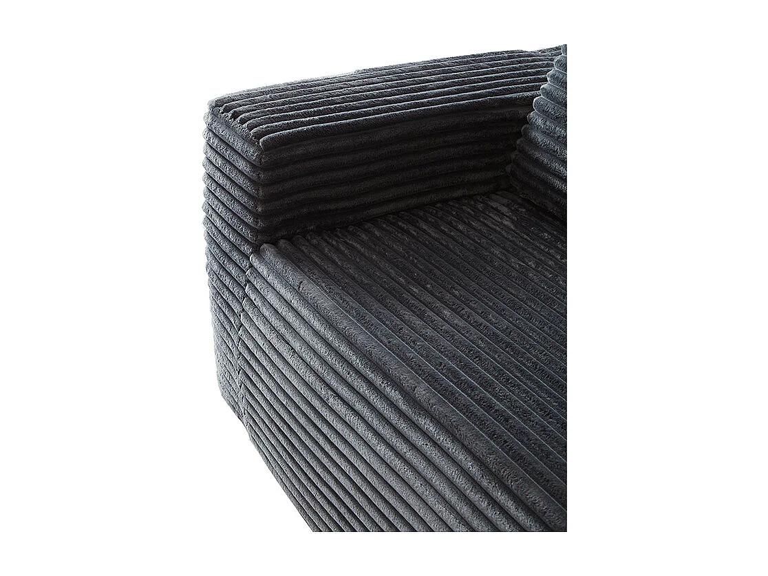 Canapé deux places profond sans cadre, canapé prêt à l'emploi à base de mousse, tissu velours côtelé, gris