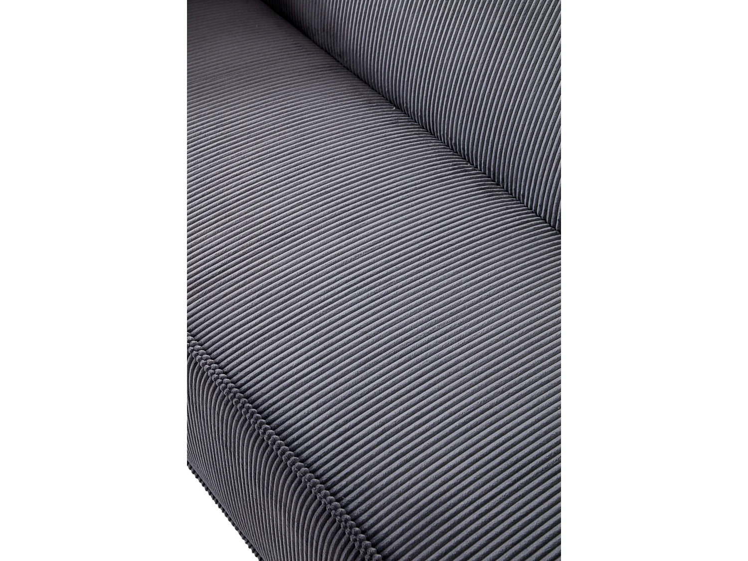 Canapé deux places à assise profonde, velours côtelé, sans pieds, ne nécessite aucun assemblage, facile à déplacer, gris