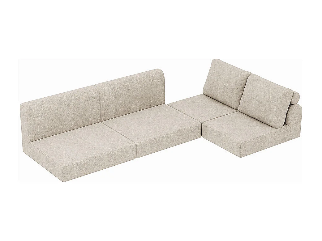 Opvouwbare slaapbank met multifunctionele rugleuning van traagschuim, draagbaar vloerkleed, wit