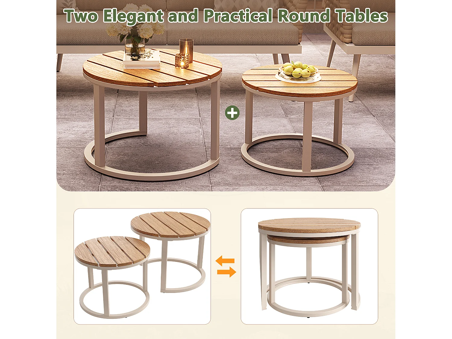 Canapé de jardin, six places, avec accoudoirs tissés à la main, résistant aux intempéries, structure en fer, avec coussins, beige