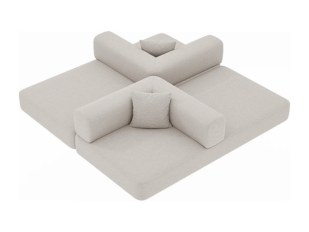 Canapé-lit convertible avec coussins cylindriques, canapé-lit pliant en velours côtelé avec structure fixe, canapé inclinable, gris