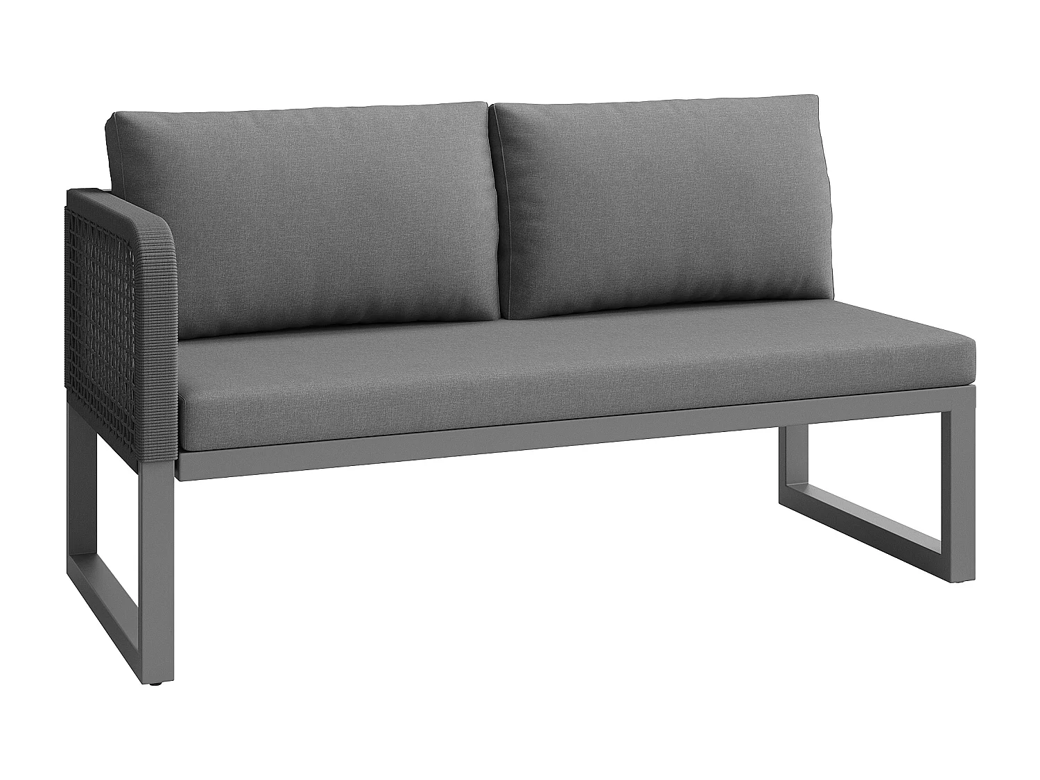 Ensemble de meubles de jardin avec coussins de haute qualité, rotin PE tressé à la main, résistant aux intempéries, gris