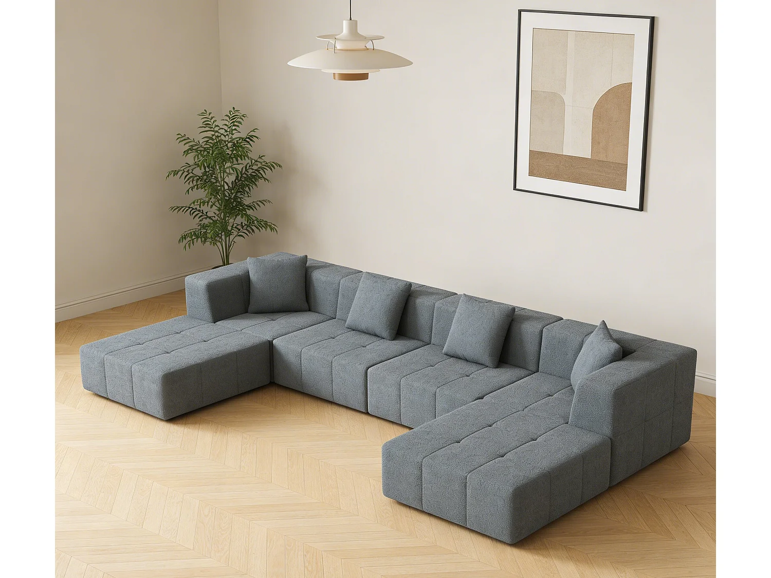 Canapé modulable convertible, canapé trois places sans ossature, aucun assemblage requis, gris foncé