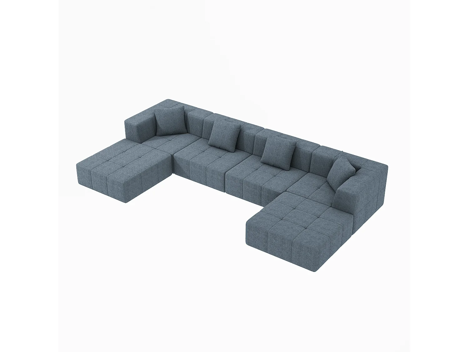 Canapé modulable convertible, canapé trois places sans ossature, aucun assemblage requis, gris foncé