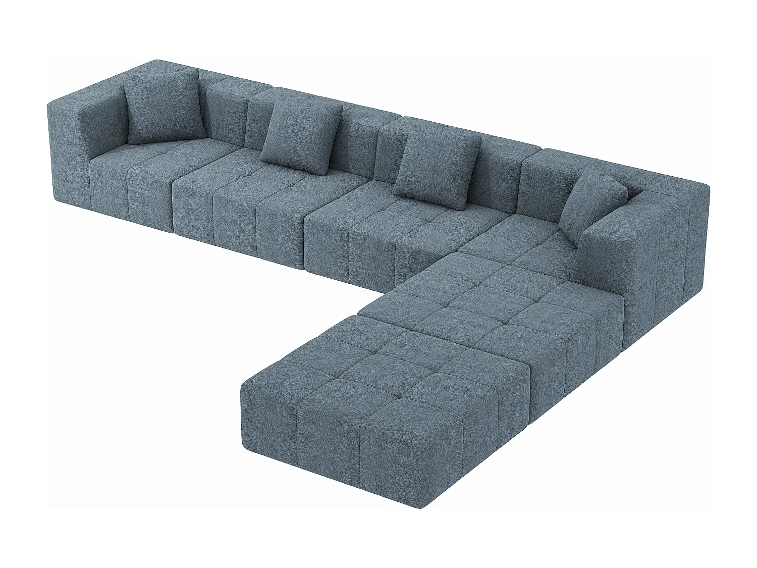 Canapé modulable convertible, canapé trois places sans ossature, aucun assemblage requis, gris foncé