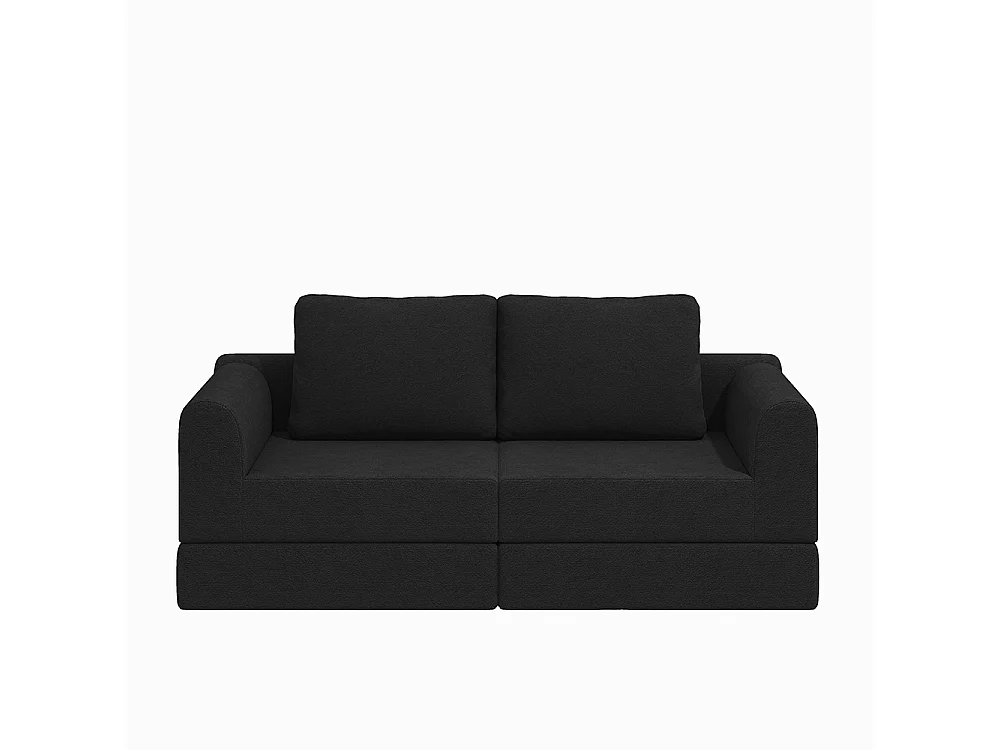 Canapé-lit pliable avec dossier multifonctionnel en mousse à mémoire de forme, tapis de sol portable, noir