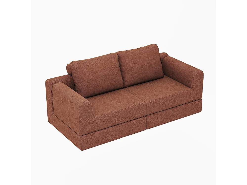 Opvouwbare slaapbank met multifunctionele rugleuning van traagschuim, draagbaar vloerkleed, bruin