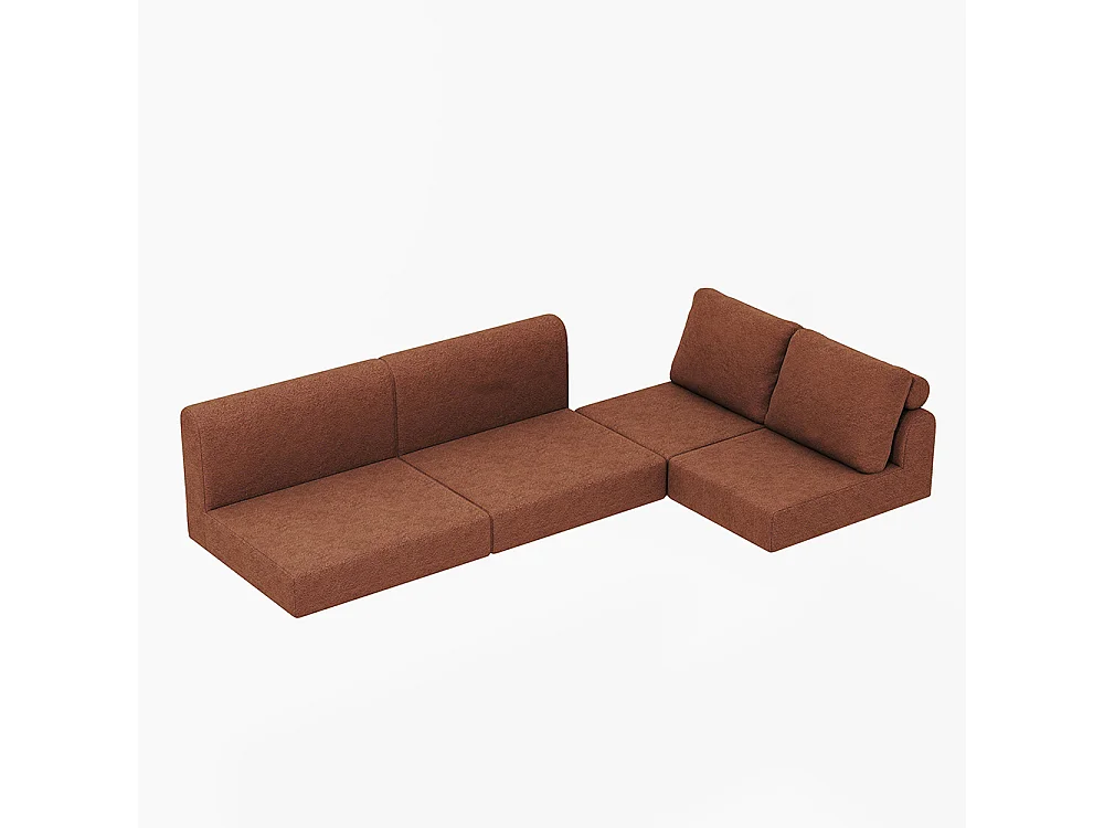 Opvouwbare slaapbank met multifunctionele rugleuning van traagschuim, draagbaar vloerkleed, bruin