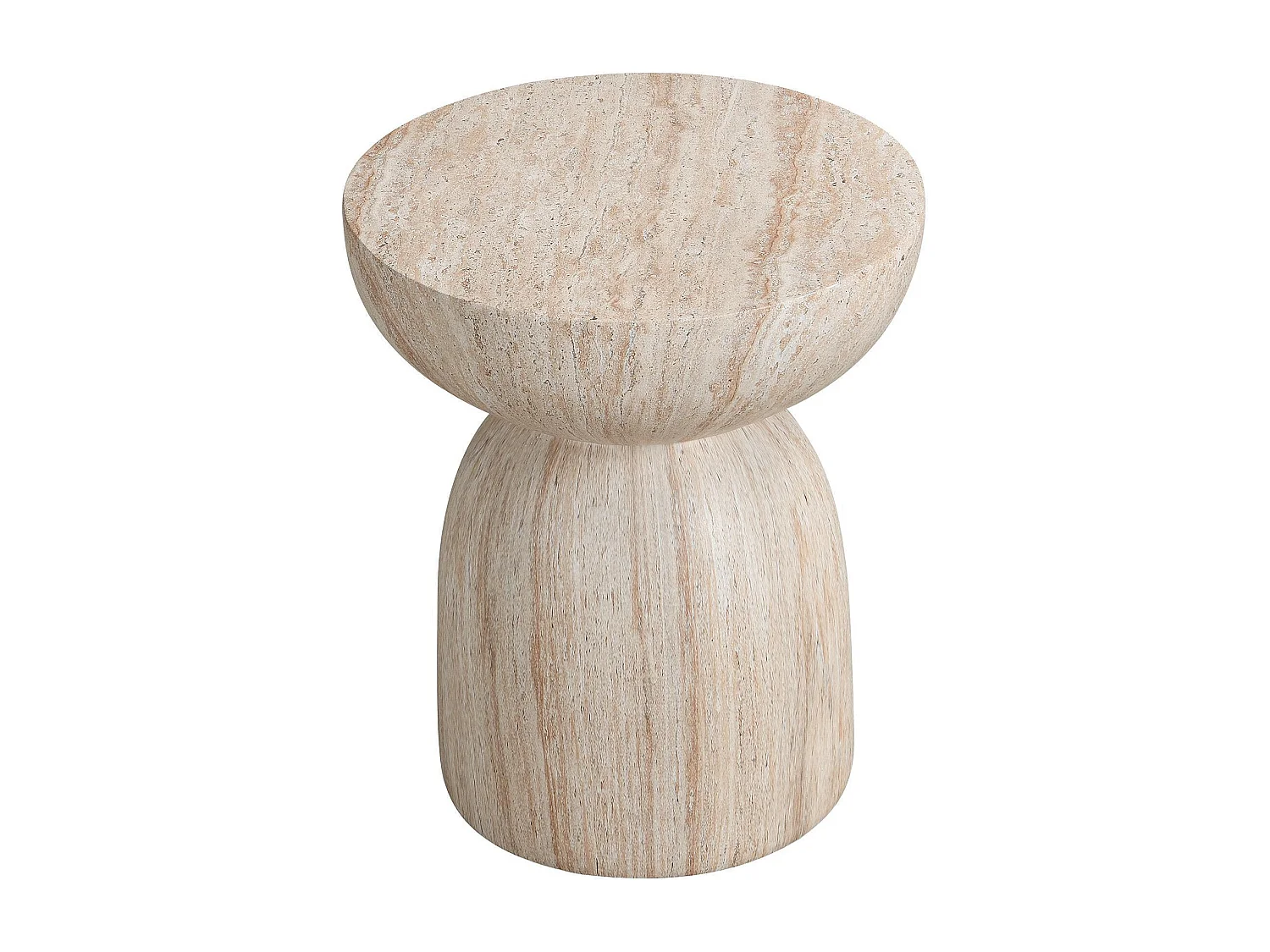 Bijzettafel voor buiten van MgO, met marmerlook, beige