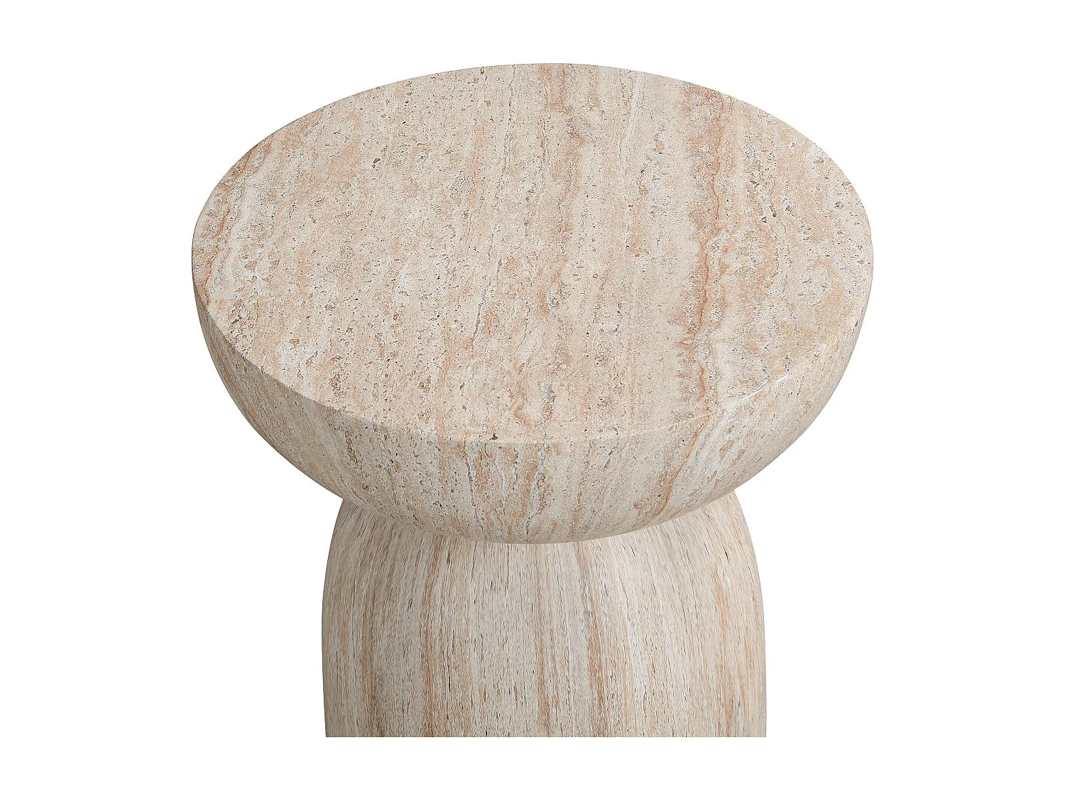 Bijzettafel voor buiten van MgO, met marmerlook, beige