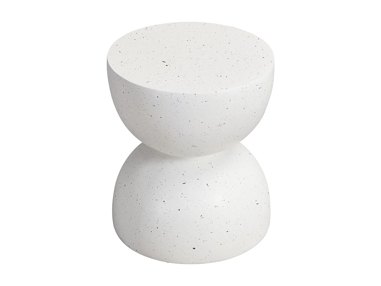 Table d'appoint d'extérieur en MgO, légère et pratique, en terrazzo blanc