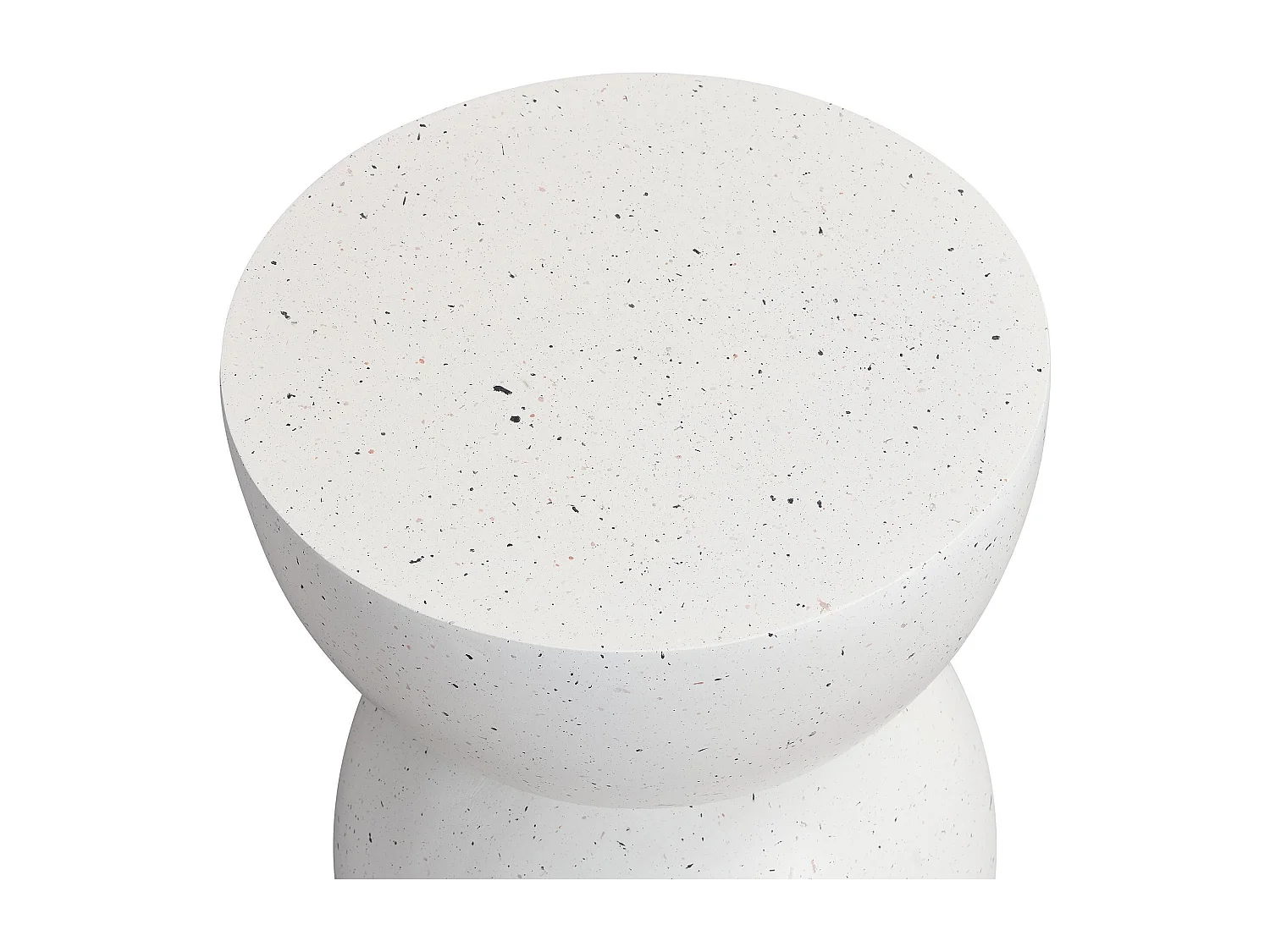 Table d'appoint d'extérieur en MgO, légère et pratique, en terrazzo blanc