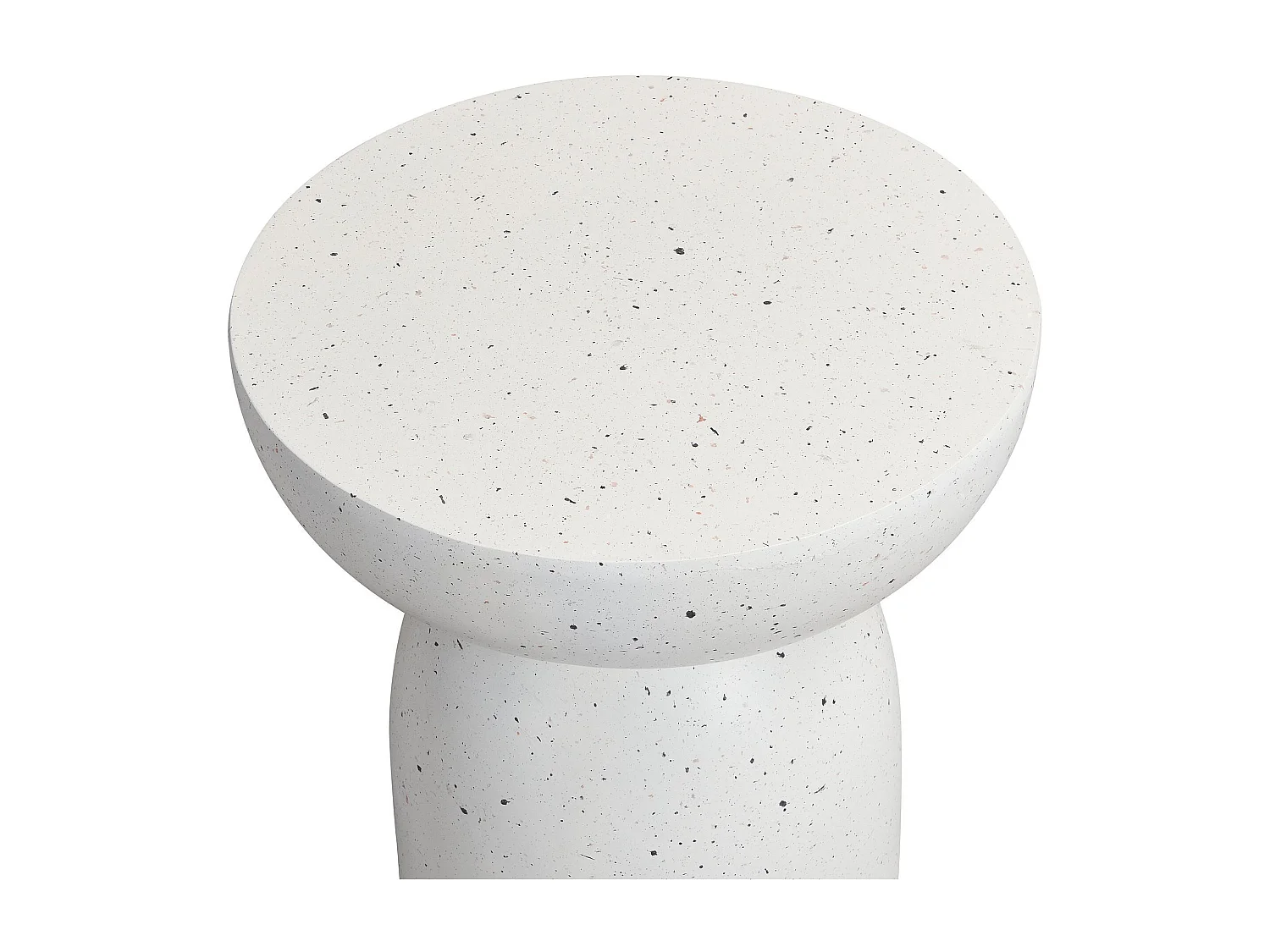 Bijzettafel voor buiten van MgO, met marmerlook, wit