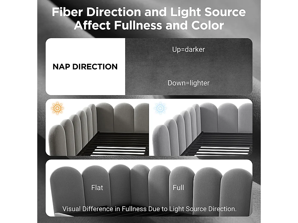 Kinderbed 90x190 cm, met lades, met opbergruimte, fluweel, met lattenbodem, grijs