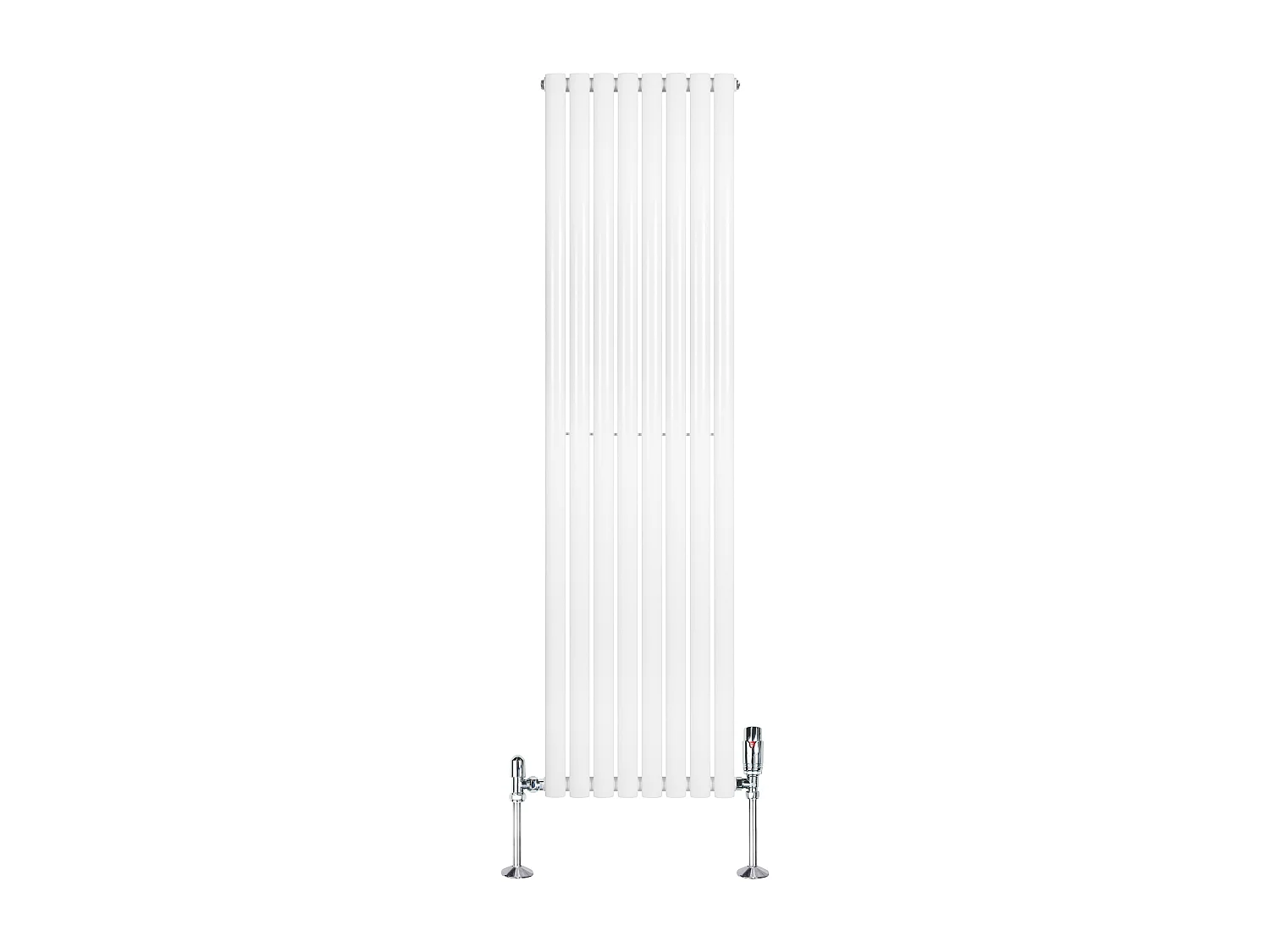 Verticale design radiator ovaal 1 kolom - wit 1800x480 mm thermostaatkraan