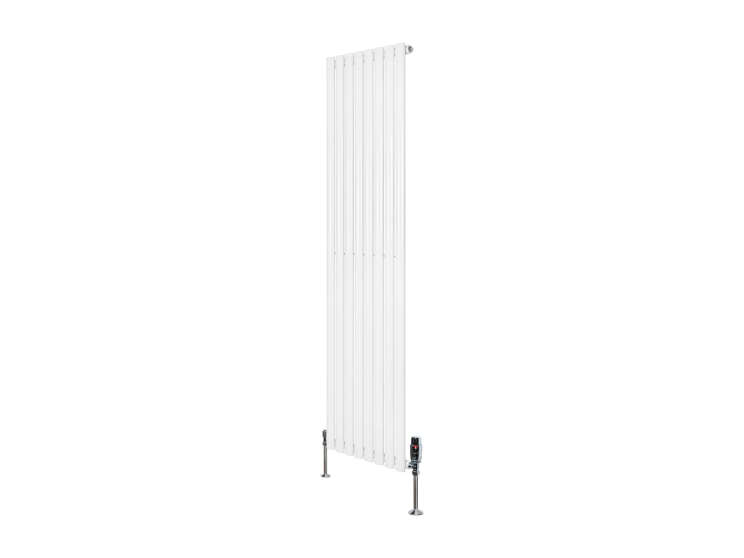 Verticale design radiator ovaal 1 kolom - wit 1800x480 mm thermostaatkraan
