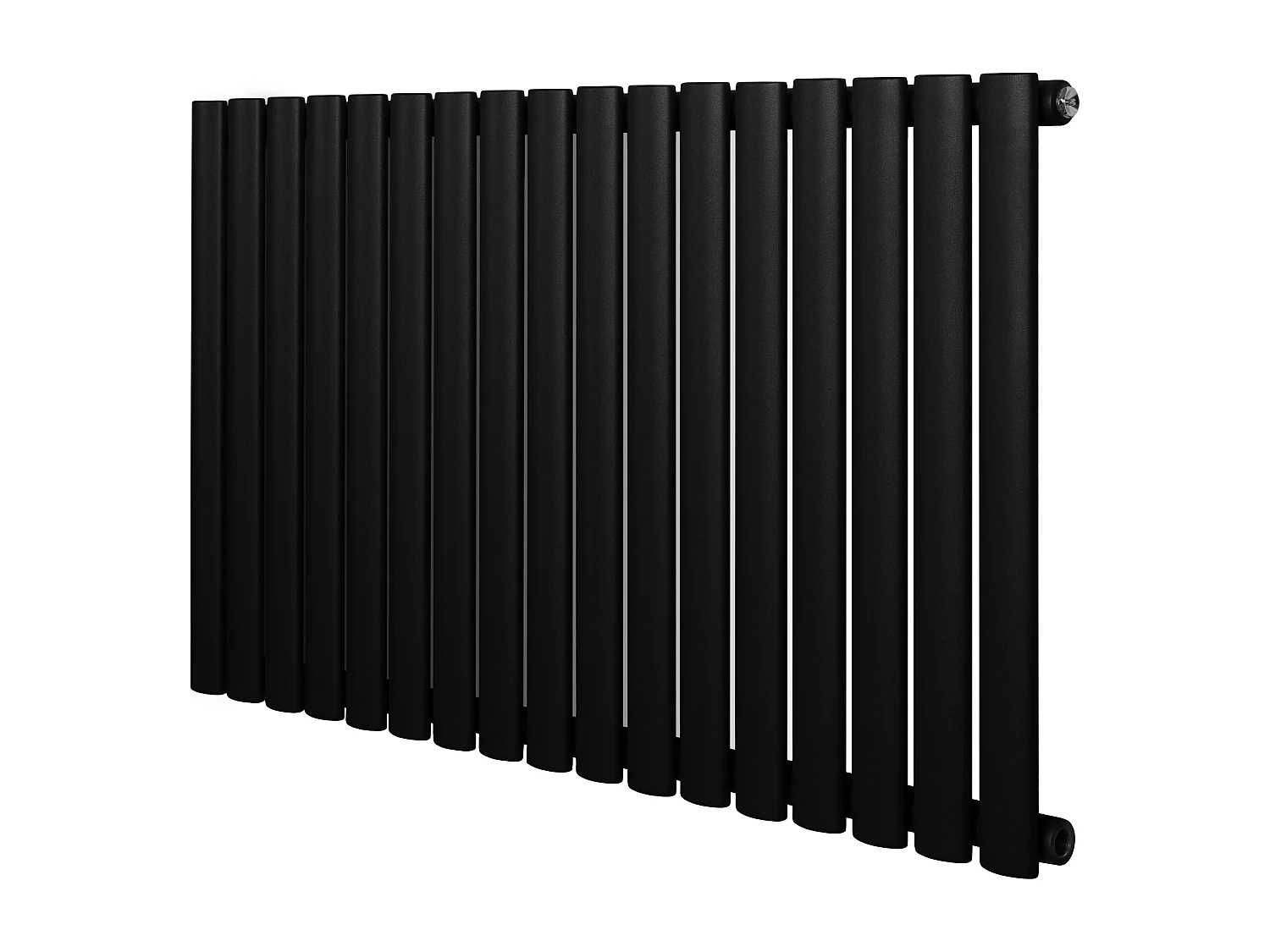 Horizontaal design radiator ovaal - 1 kolom - zwart - 600 x 1020 mm