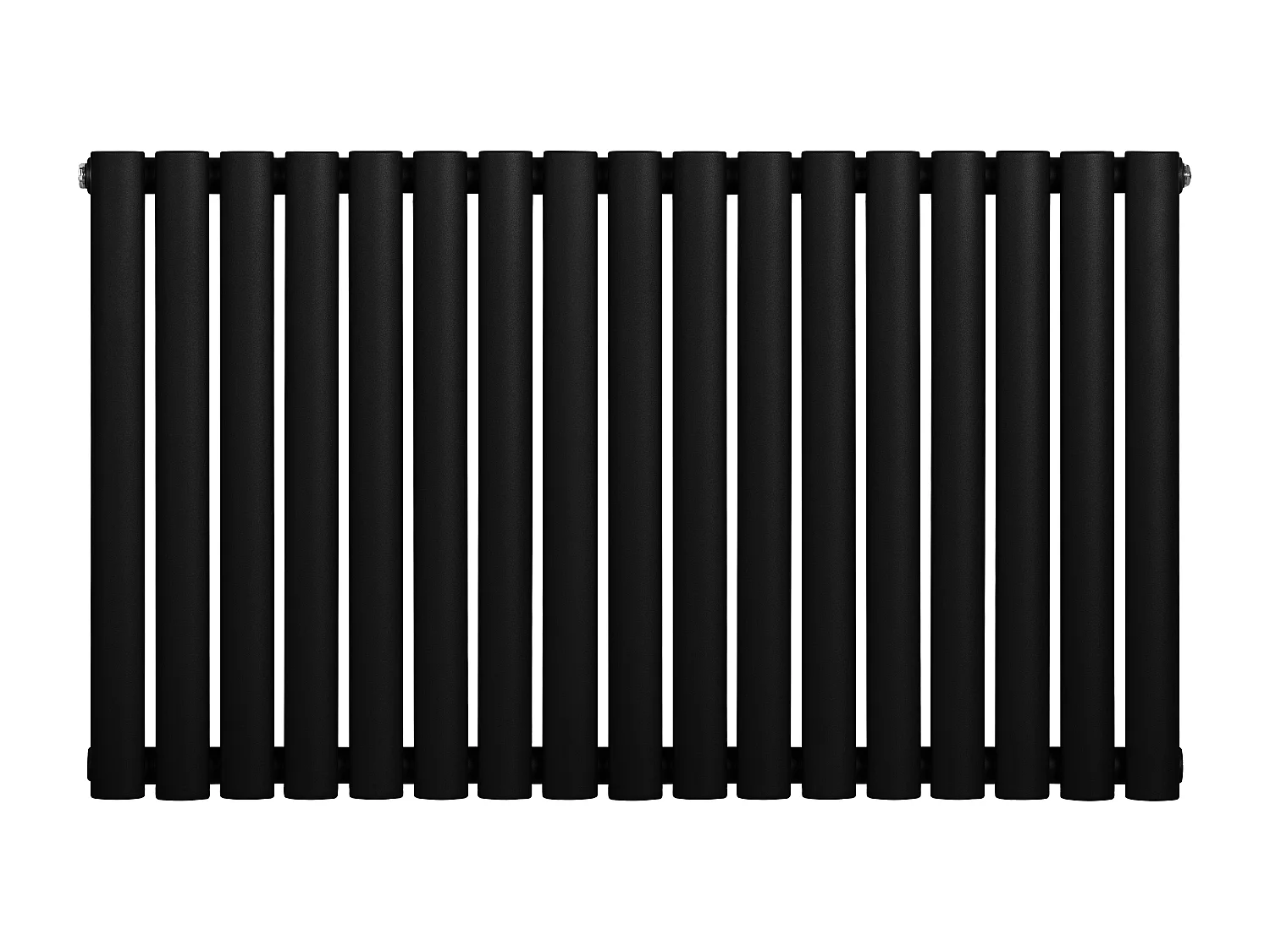 Horizontaal design radiator ovaal - 1 kolom - zwart - 600 x 1020 mm