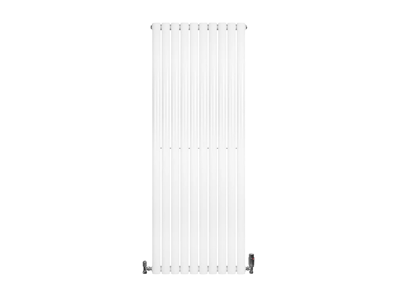 Verticale design radiator ovaal 1 kolom - wit 1600x600 mm thermostaatkraan