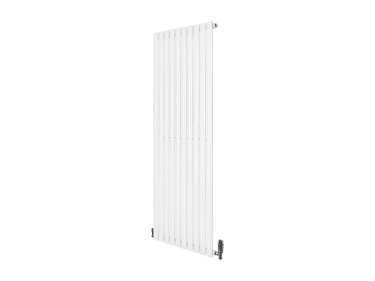 Verticale design radiator ovaal 1 kolom - wit 1600x600 mm thermostaatkraan