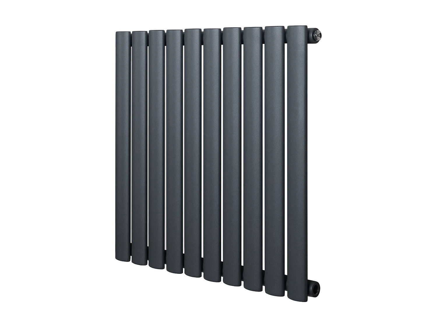 Horizontaal design radiator ovaal - 1 kolom - antraciet grijs - 600 x 600 mm
