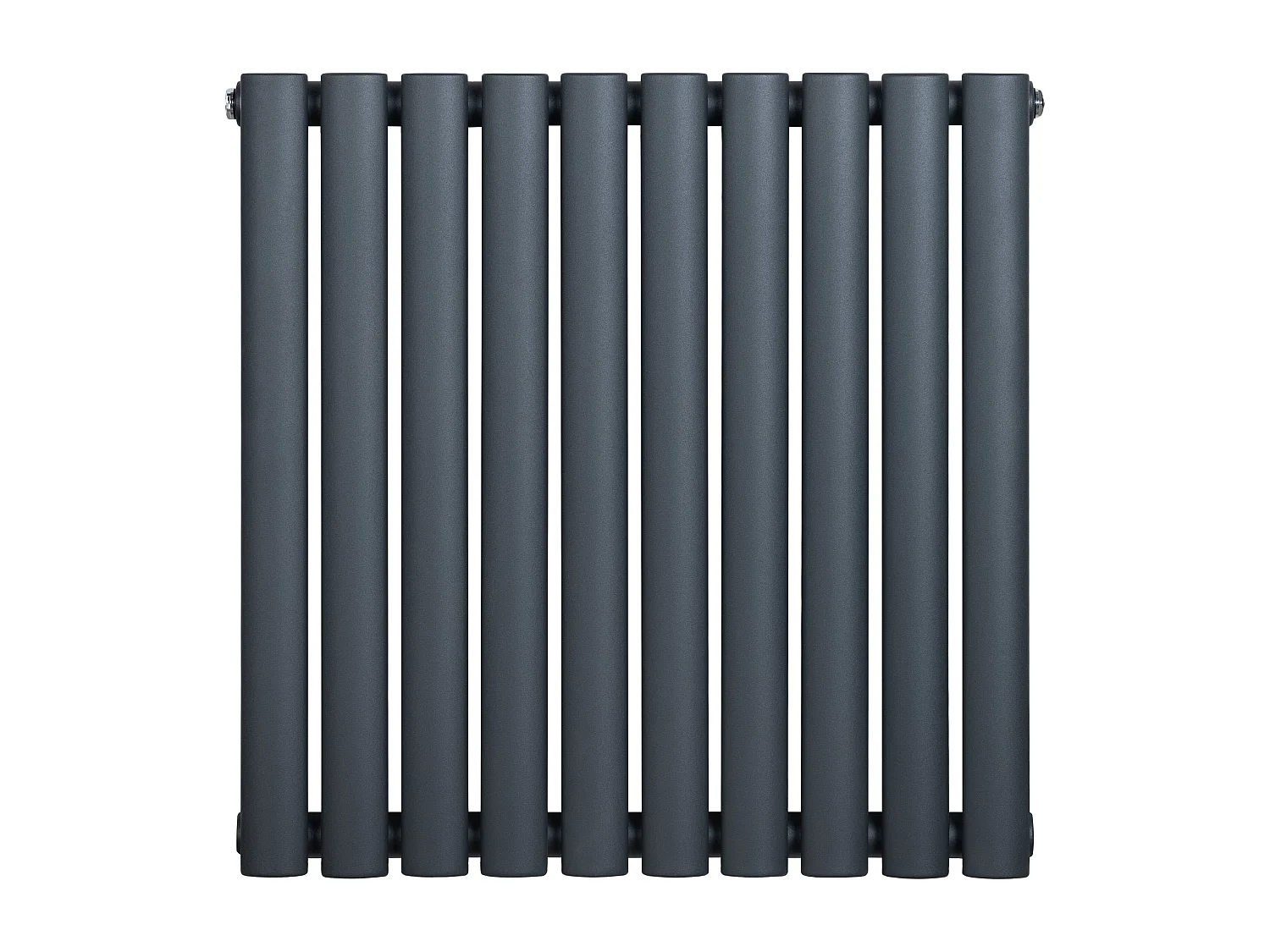 Horizontaal design radiator ovaal - 1 kolom - antraciet grijs - 600 x 600 mm