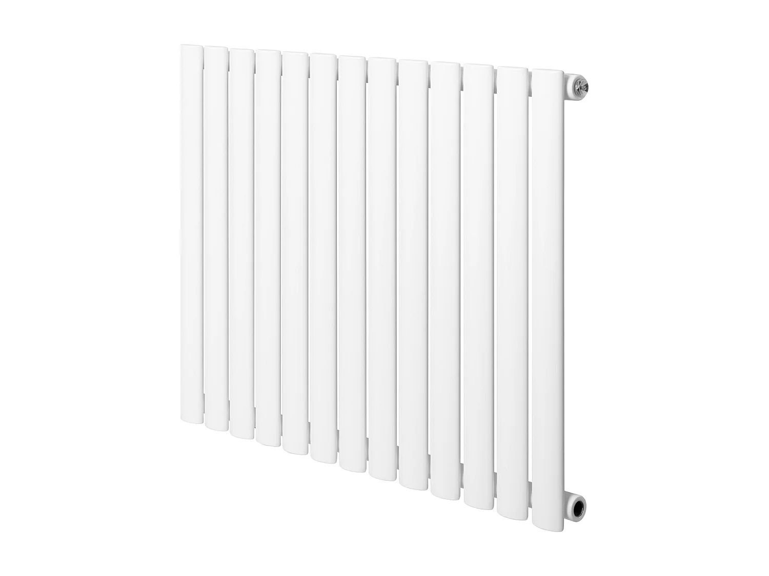 Horizontaal design radiator ovaal - 1 kolom - wit - 600 x 780 mm