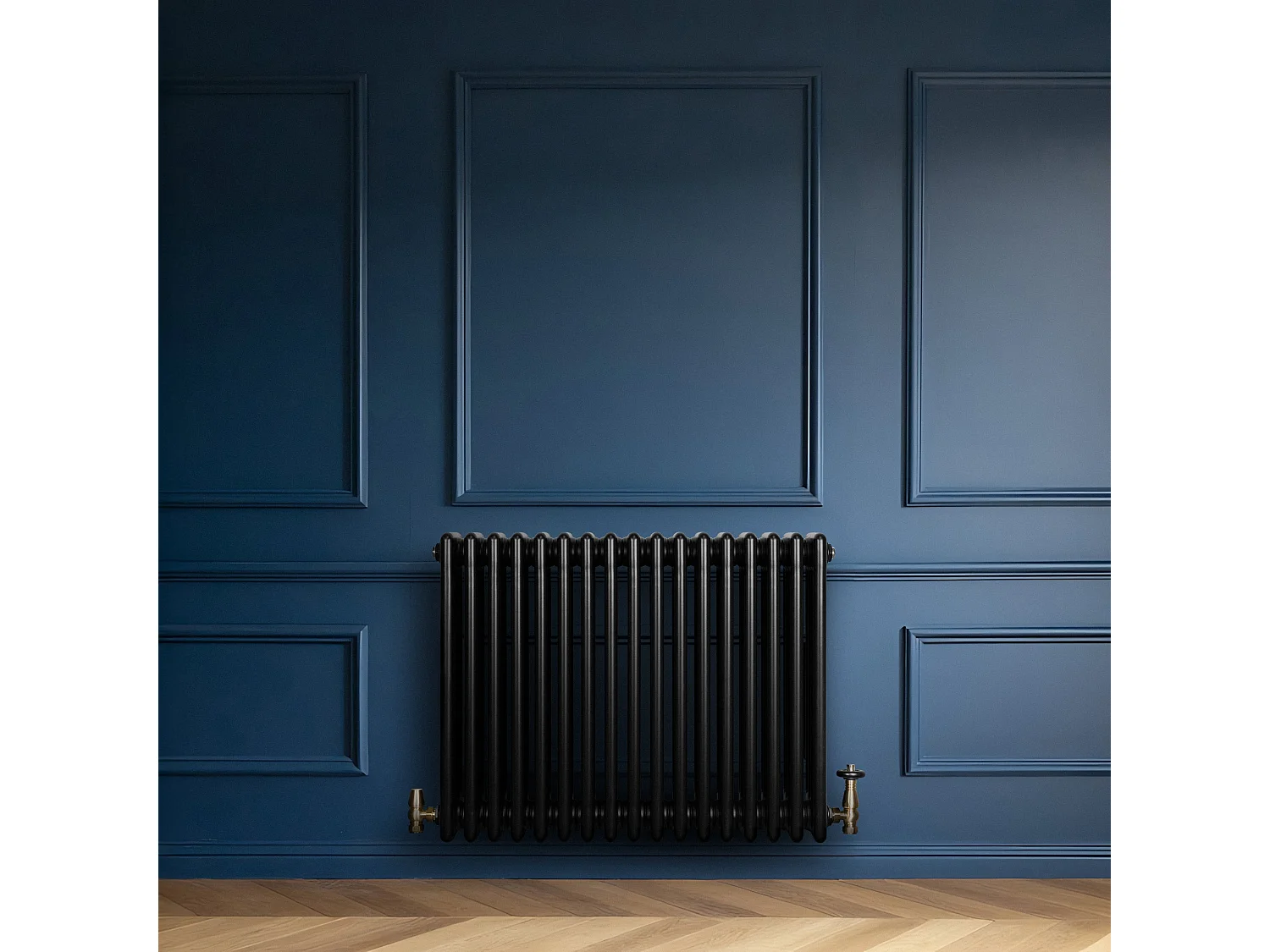 Radiador Horizontal 4 Colunas 600x785 mm - Preto, Aço Carbono 1.5 mm, 756 W, Alta Eficiência, Fácil Instalação, Durável e Design Clássico
