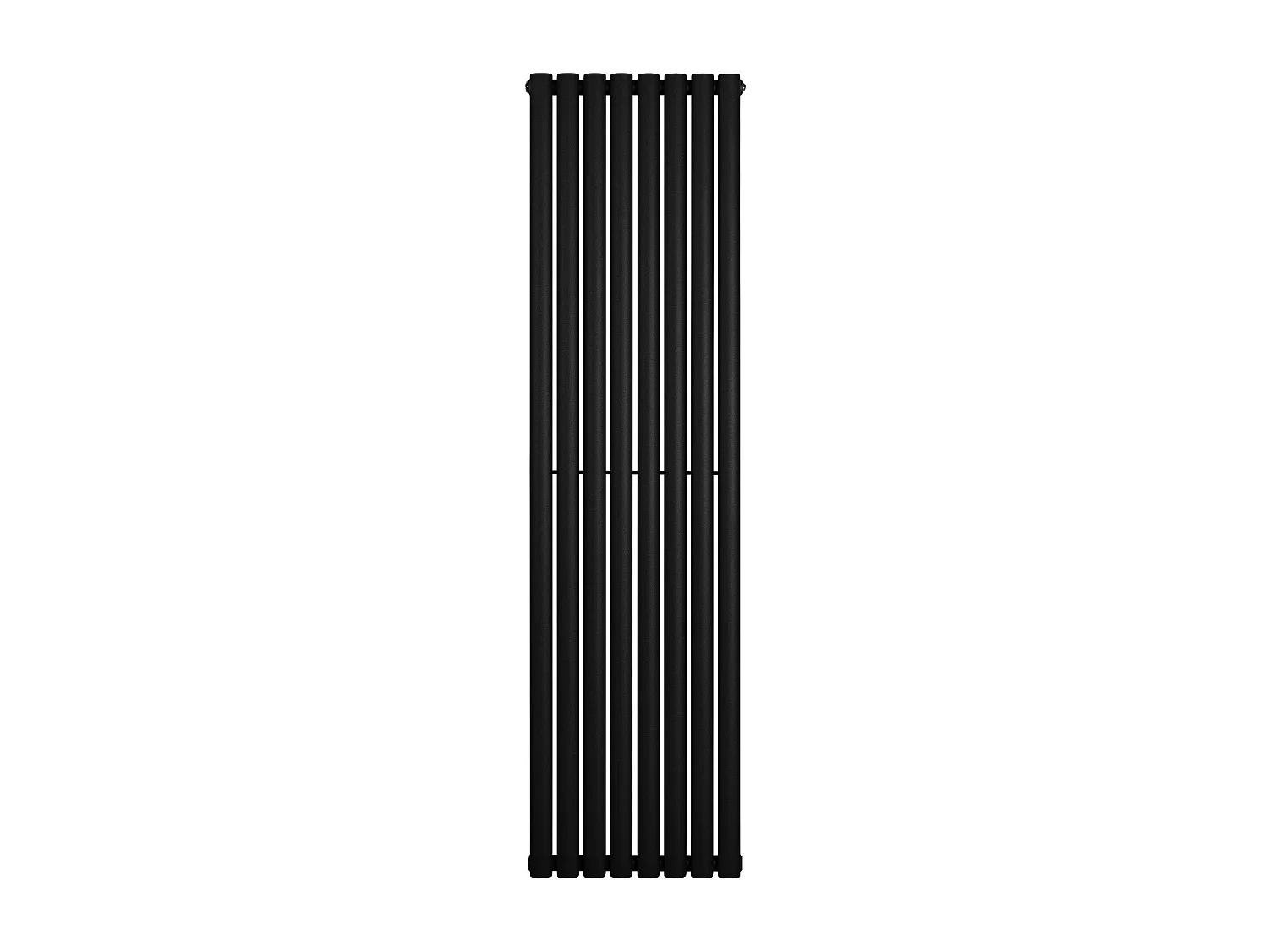 Verticaal design radiator ovaal - 1 kolom - zwart - 1800 x 480 mm