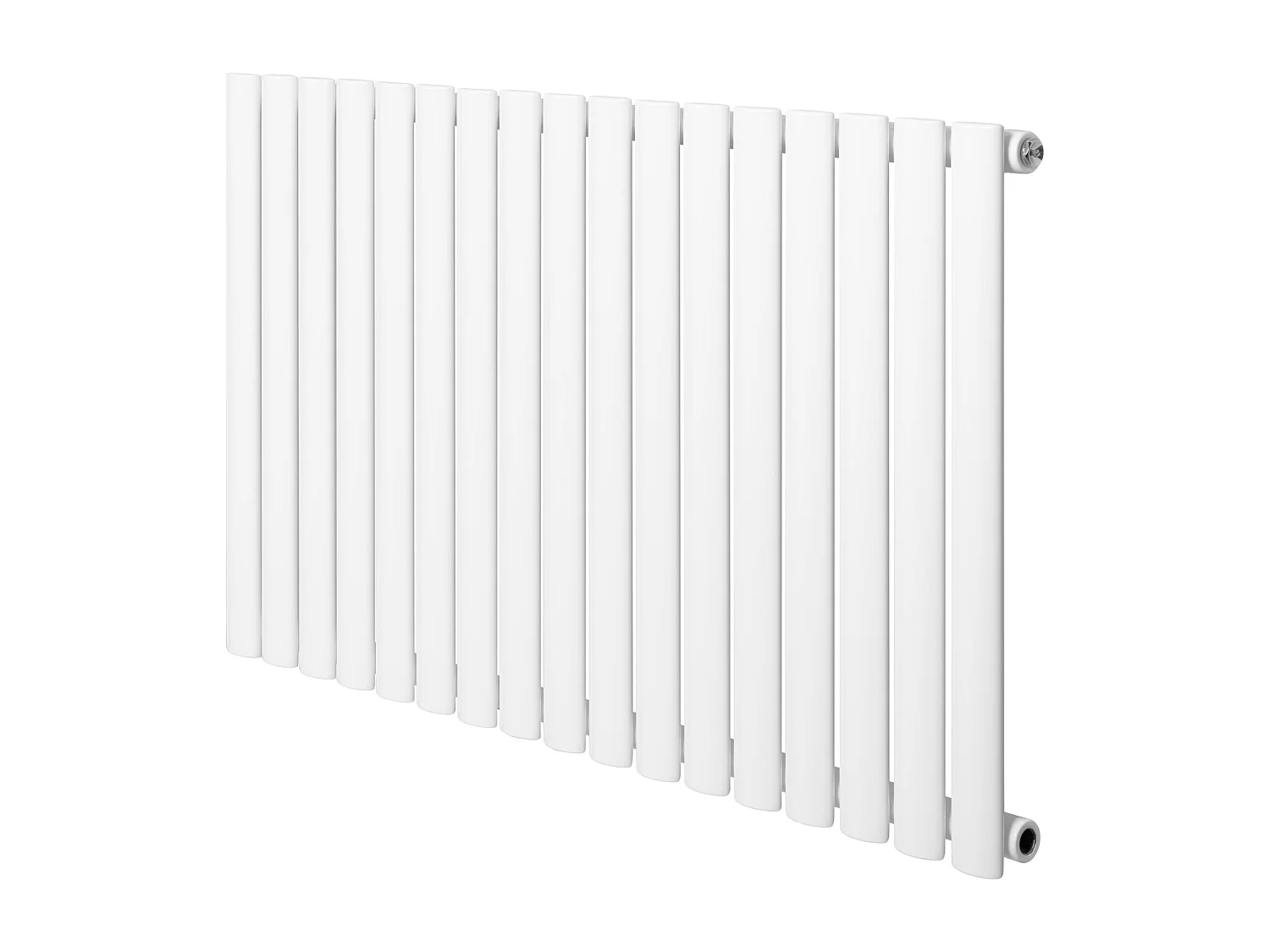 Horizontaal design radiator ovaal - 1 kolom - wit - 600 x 1020 mm