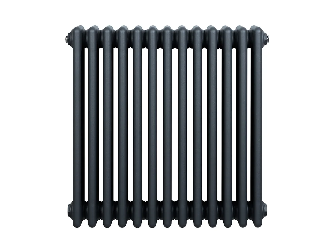 Tradiční čtyřsloupový radiátor - 600 x 605 mm - antracitově šedý