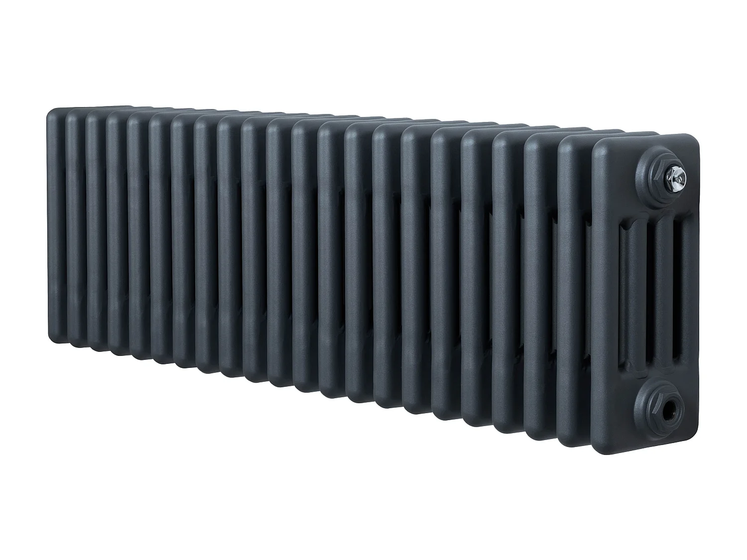 Radiador Tradicional Horizontal 4 Columnas - Gris Antracita | 300mm x 1010mm | Acero Premium 1114 W | Soportes, Kit, Cepillo | Garantía 15 Años | Calefacción