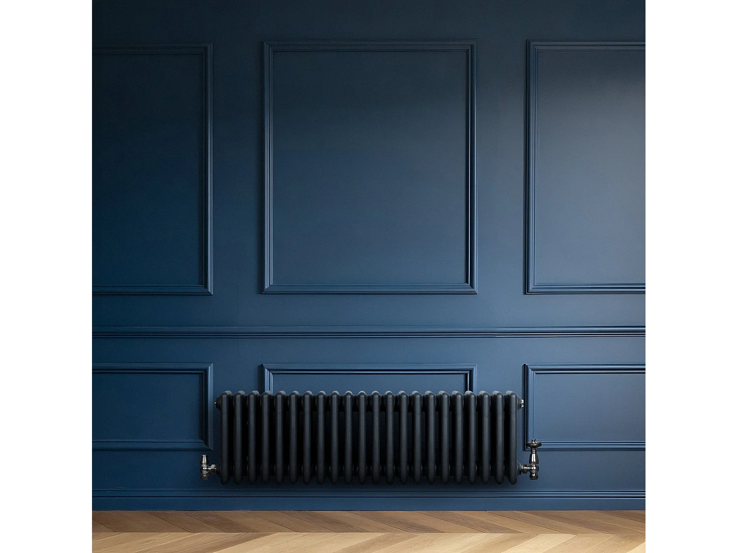 Radiador Tradicional Horizontal 4 Columnas - Gris Antracita | 300mm x 1010mm | Acero Premium 1114 W | Soportes, Kit, Cepillo | Garantía 15 Años | Calefacción