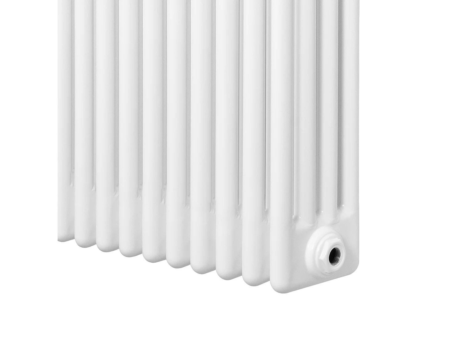 Radiador Vertical 4 Colunas 1800x290 mm - Branco, Aço Carbono 1.5 mm, 1728 W, Alta Eficiência, Fácil Instalação, Durável e Design Clássico